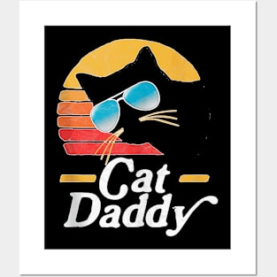 Cat Daddy Vintage 80S Style Cat Retro Sunglasses Distressed Ank Op Posters and Art